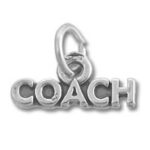 silver Coach logo charm pendant