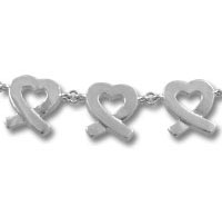 Silver linked heart bracelet