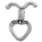 Silver heart charm with toggle clasp