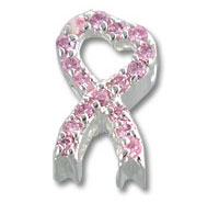 Pink jeweled breast cancer awareness ribbon