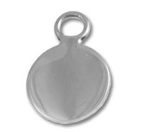 Plain silver round pendant charm
