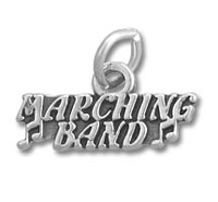 Silver marching band charm pendant