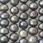 Iridescent black baroque pearl beads