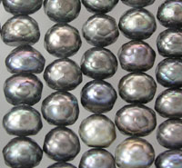 Iridescent black baroque pearl beads