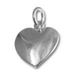 shiny silver heart pendant charm
