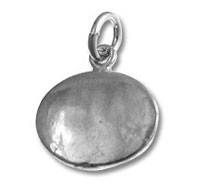 Plain round silver pendant charm with loop