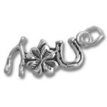 Silver mom pendant with flower charm