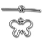 Silver butterfly toggle clasp for jewelry