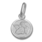 Silver round cherub pendant charm