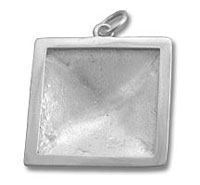 Square silver pyramid pendant