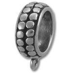 Silver dotted charm bead for bracelet