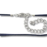 Navy cord necklace with silver lobster clasp