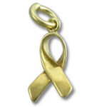 Gold awareness ribbon pendant