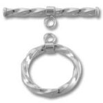Silver twisted rope toggle jewelry clasp