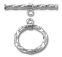 Silver twisted rope toggle jewelry clasp