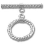 Silver twisted rope toggle jewelry clasp