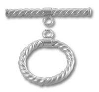 Silver twisted rope toggle jewelry clasp