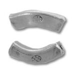 Two curved wheel balancing weights