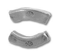 Two curved wheel balancing weights