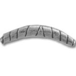 Curved metal bead with grooves