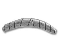 Curved metal bead with grooves