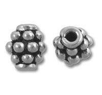 Antique silver spacer beads with raised dots