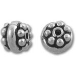 Pair of antiqued silver granulated round beads