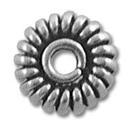 Round silver fluted spacer bead