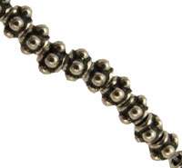 close-up of metal beaded chain