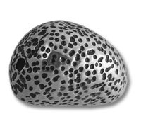 Perforated polished metal pebble