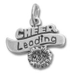 Silver cheerleading mom charm