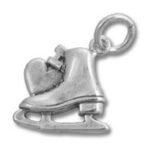 silver ice skate charm pendant