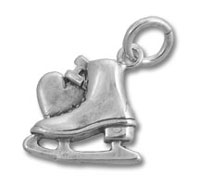 silver ice skate charm pendant