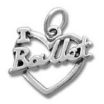 Silver heart pendant with I Ballast script