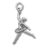 silver ballerina charm pendant