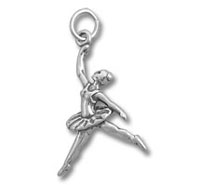 silver ballerina charm pendant