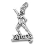 Silver dancer charm pendant with 'Dance'