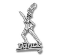 Silver dancer charm pendant with 'Dance'