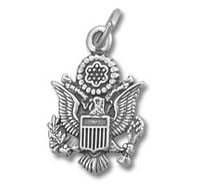 Silver United States eagle seal pendant charm
