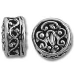 Ornate silver filigree round spacer beads