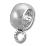 Silver pendant bail with jump ring