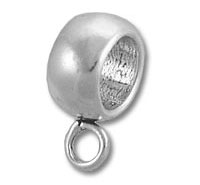 Silver pendant bail with jump ring