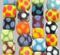 Polka-Dot Cubed Beads