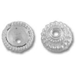 Two round silver spacer beads