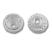 Two round silver spacer beads
