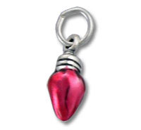 red teardrop pendant charm with silver loop