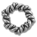Silver twisted rope spacer ring