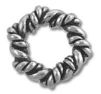 Silver twisted rope spacer ring