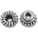 Pair of silver fluted spacer beads
