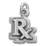 Silver Rx prescription charm pendant
